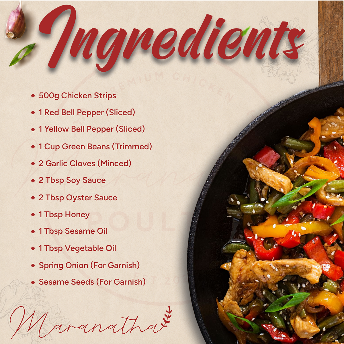 Cooking steps for Maranatha chicken stir fry recipe — 8 step guide